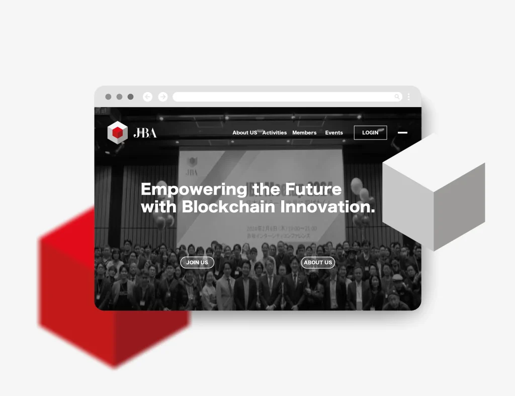 JBA website mockup demonstrating the organization's large-scale presence and the integration of the custom-designed JBA logo.