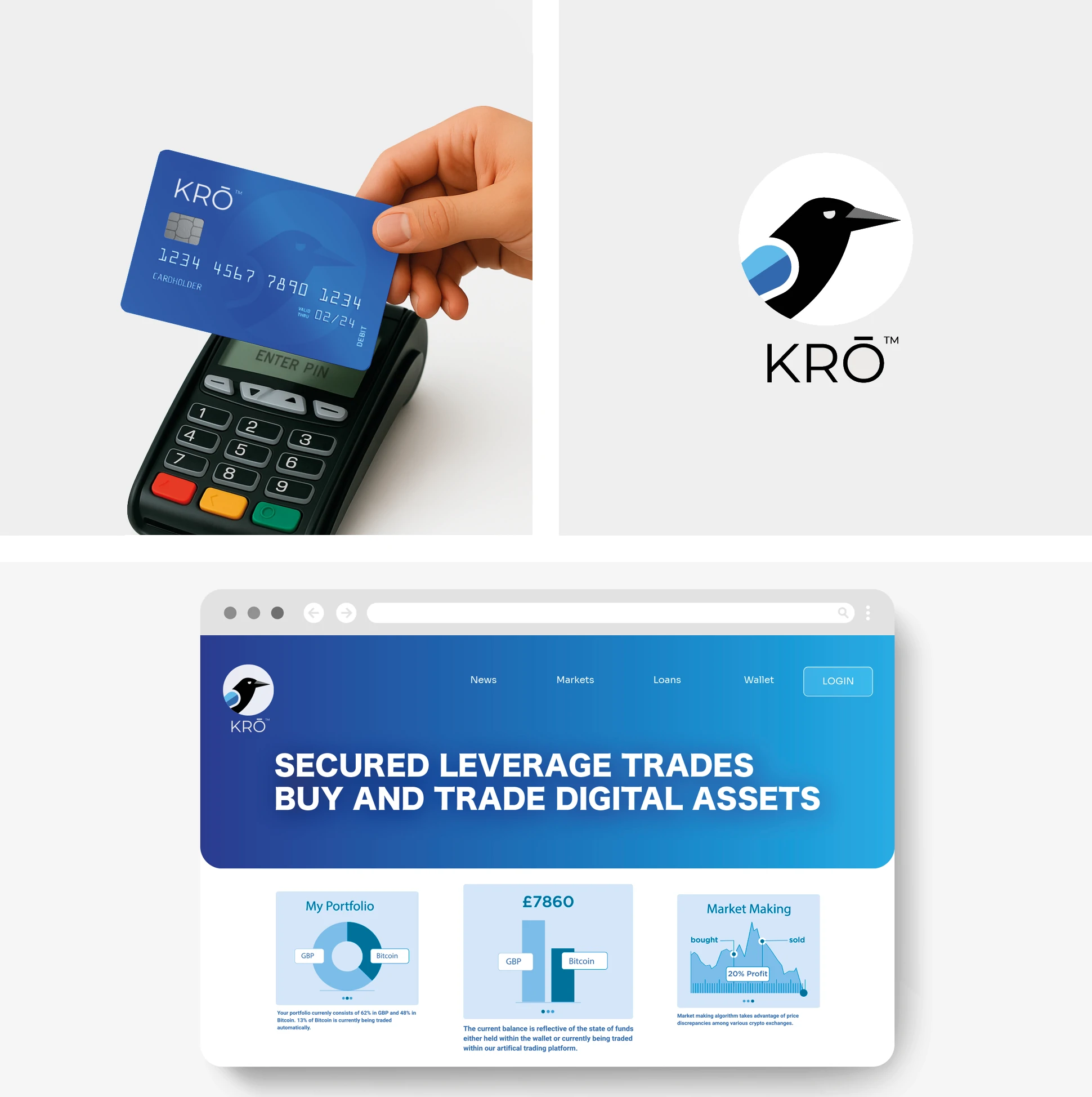 KRO — Brand Identity & Product Design for a Crypto Trading Platform